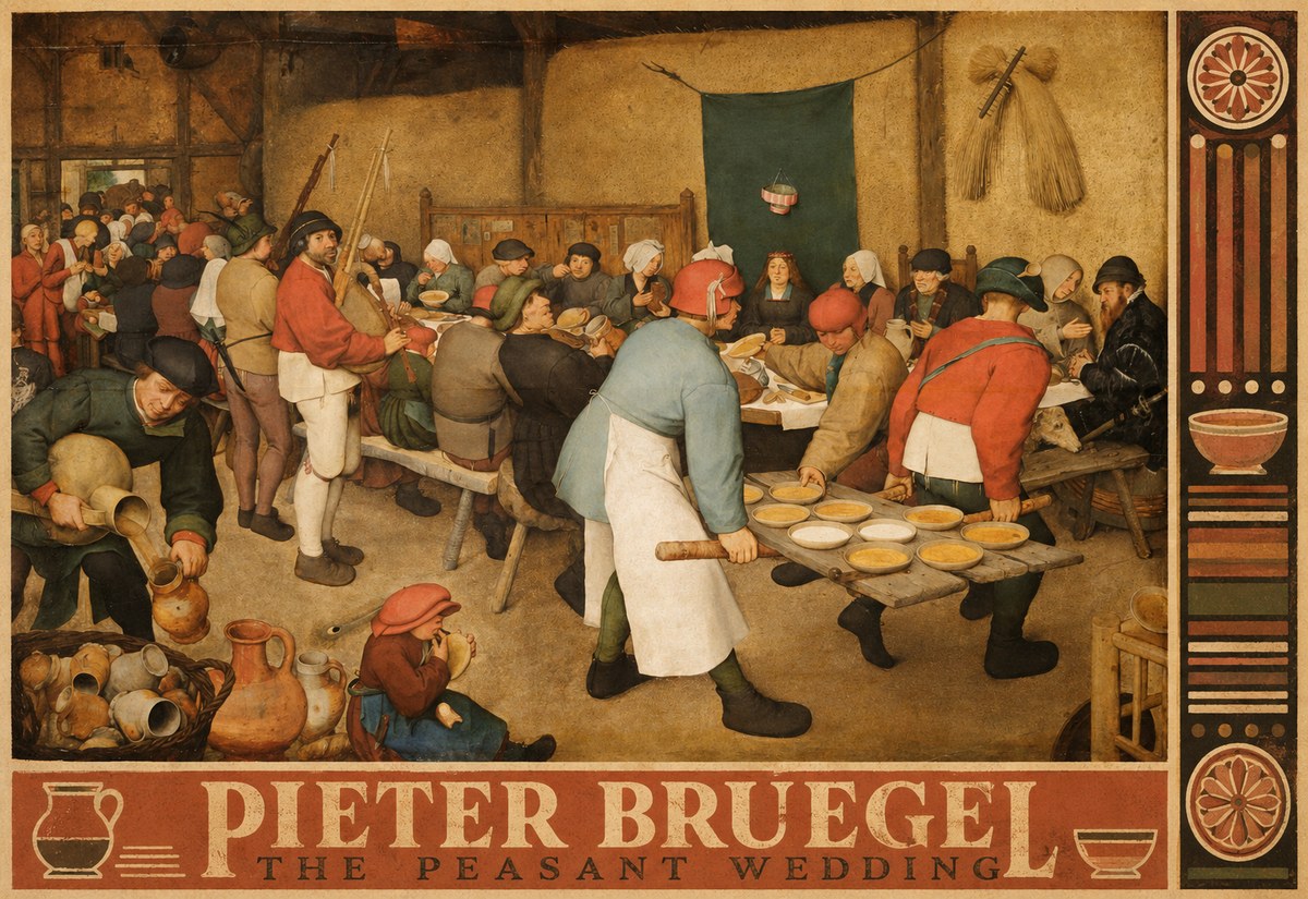Pieter Bruegel The Peasant Wedding I No6 - Affiche