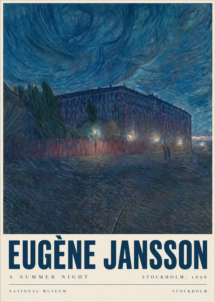 Eugène Jansson Night Effect No6 - Affiche