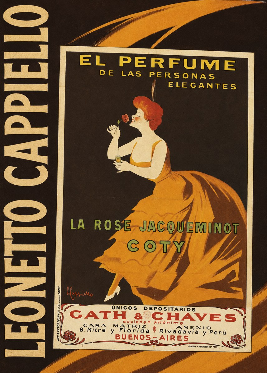 Leonetto Cappiello La Rose Jacqueminot Coty No4 - Affiche