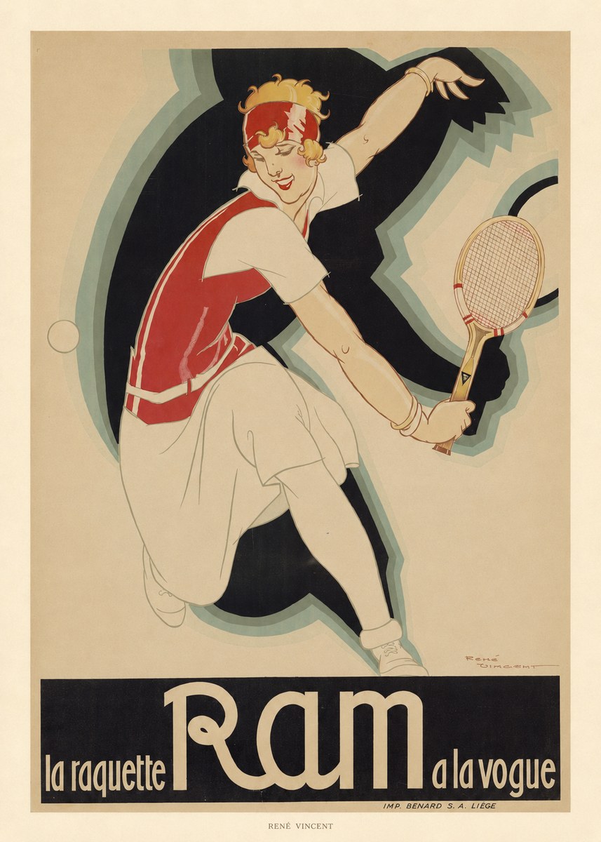 René Vincent Ram La Raquette À La Vogue No6 - Affiche