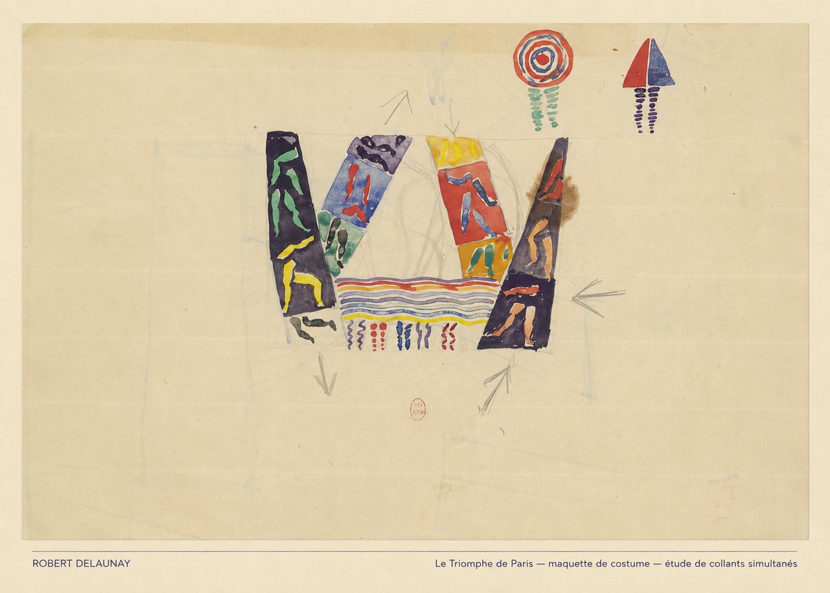 Robert Delaunay Le Triomphe De Paris — Maquette De Costume — Étude De Collants Simultanés No5 - Affiche