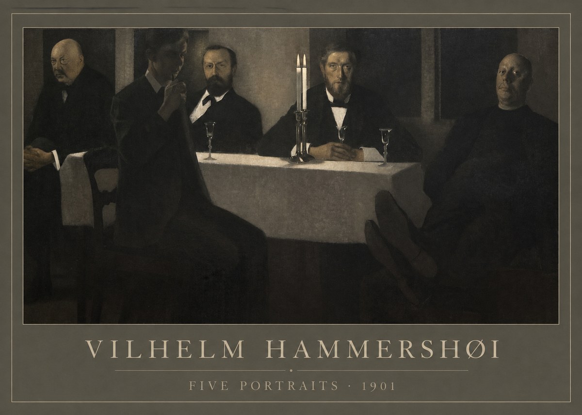 Vilhelm Hammershøi Five Portraits I No1 - Affiche
