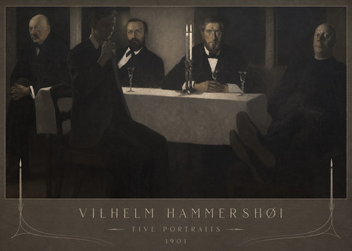 Vilhelm Hammershøi Five Portraits I No4 - Affiche