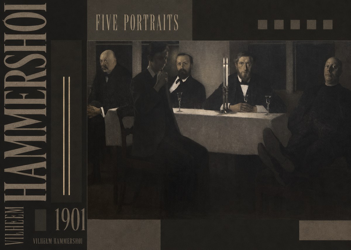 Vilhelm Hammershøi Five Portraits I No5 - Affiche