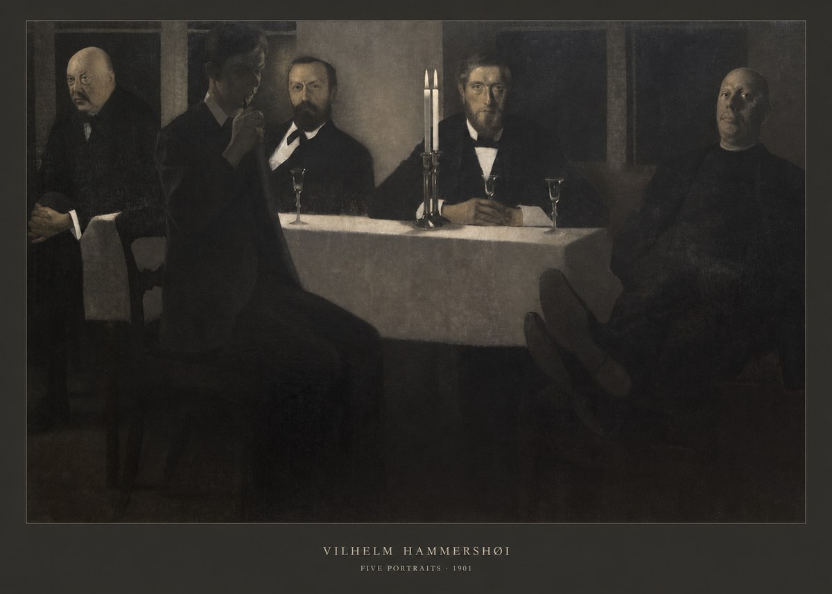 Vilhelm Hammershøi Five Portraits I No6 - Affiche