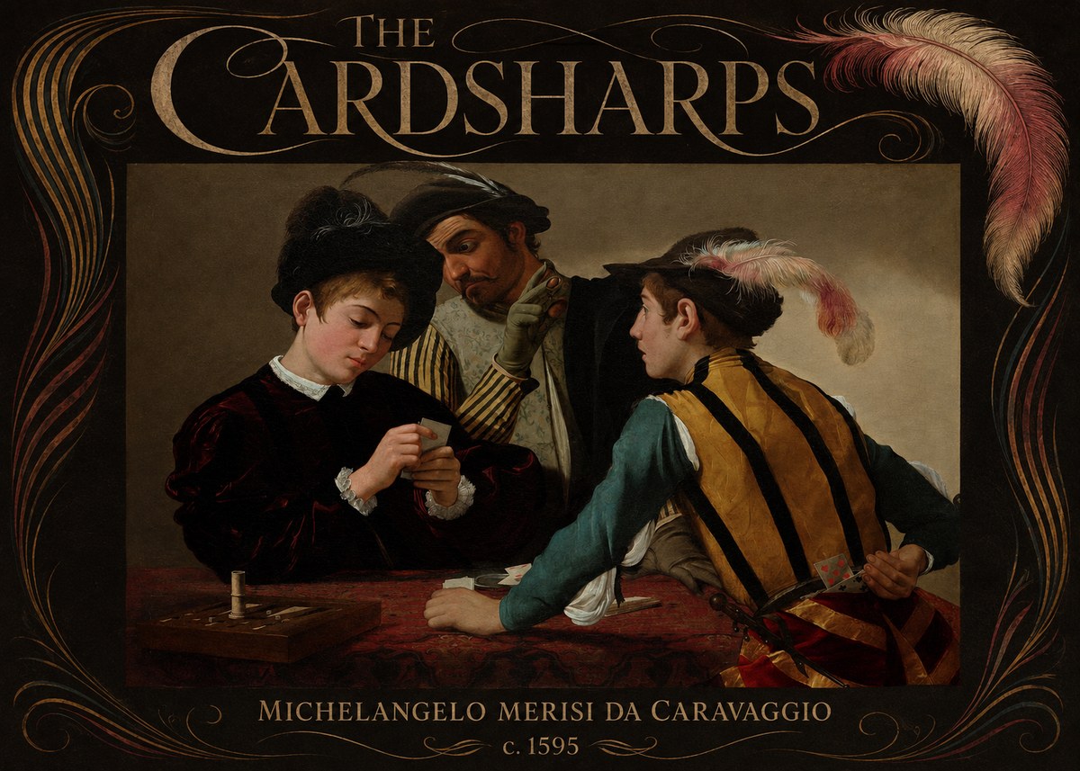 Michelangelo Merisi da Caravaggio The Cardsharps I No6 - Affiche