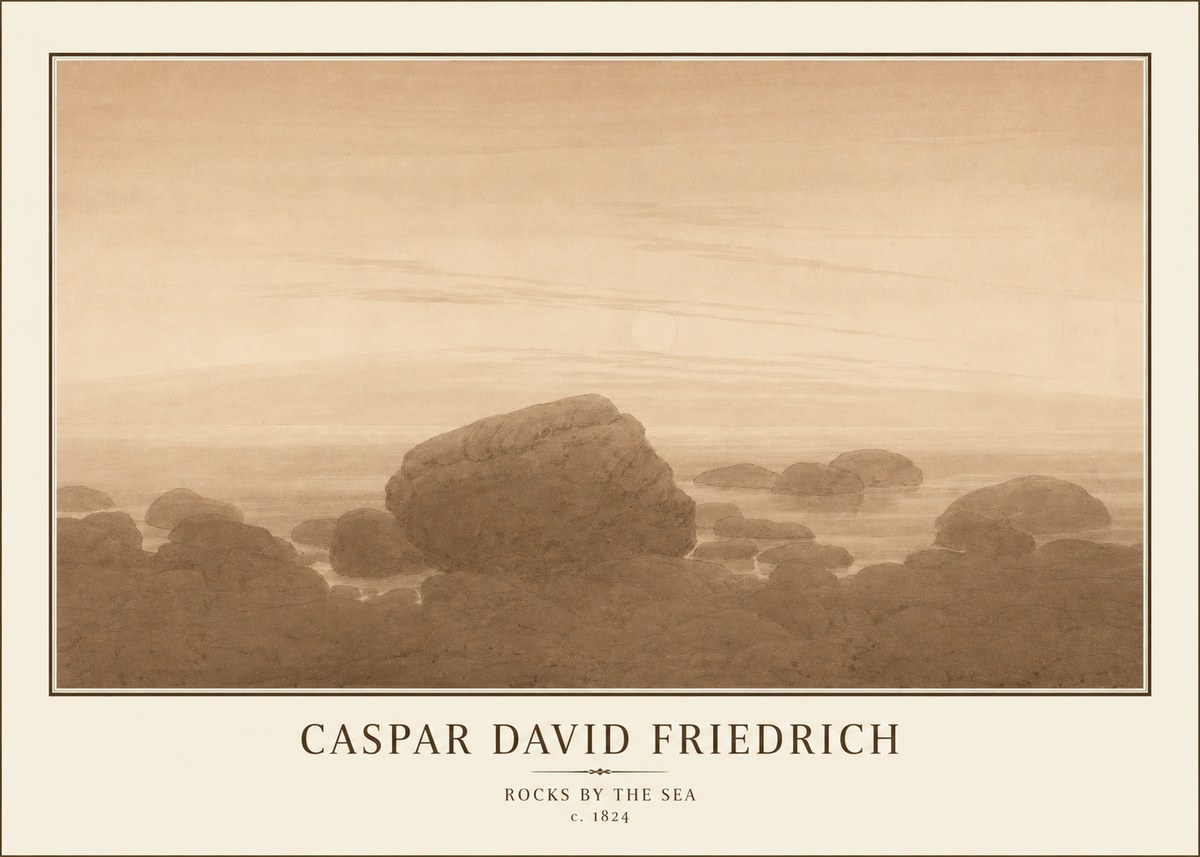 Caspar David Friedrich Rocks by the Sea No1 - Affiche
