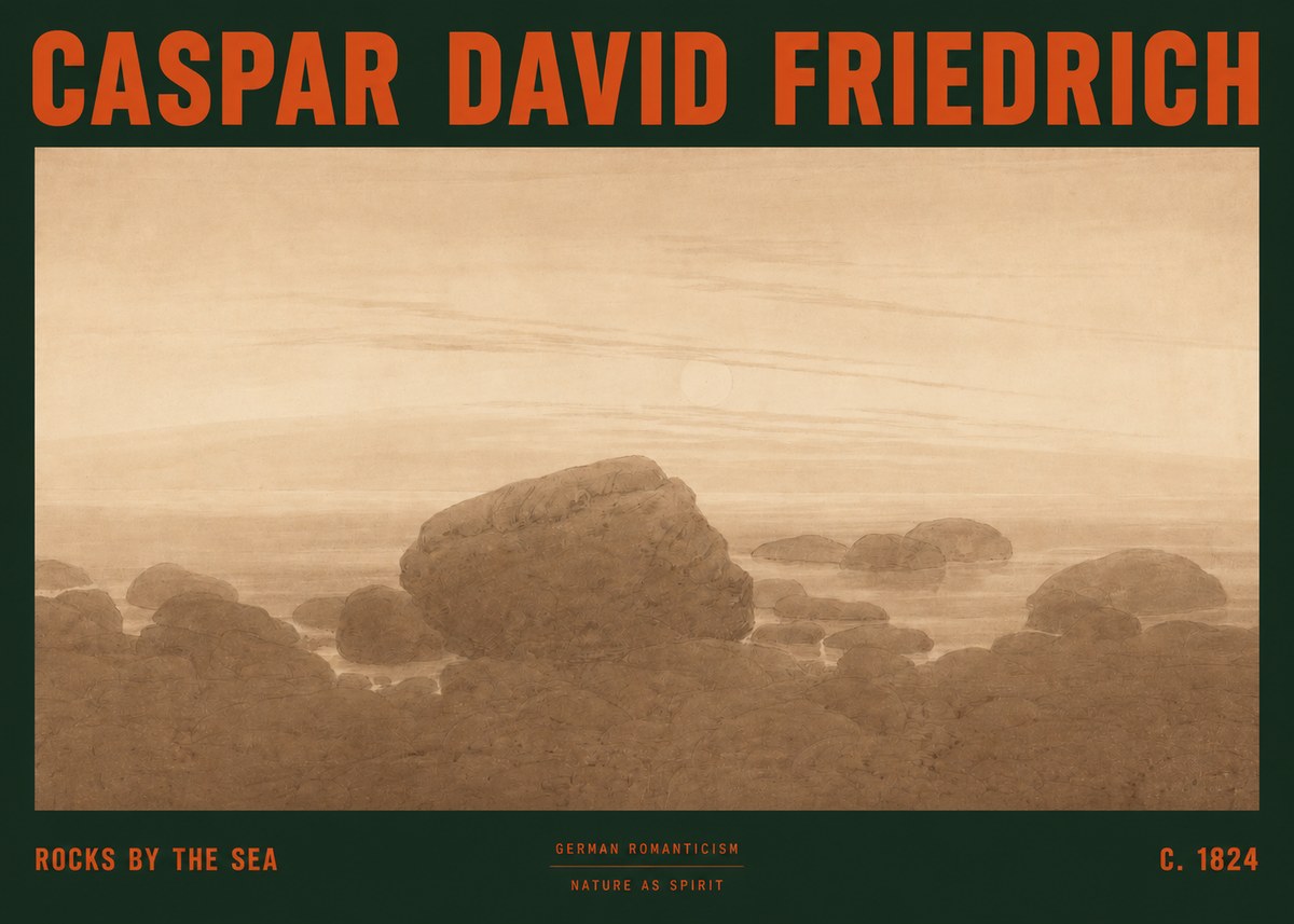 Caspar David Friedrich Rocks by the Sea No2 - Affiche