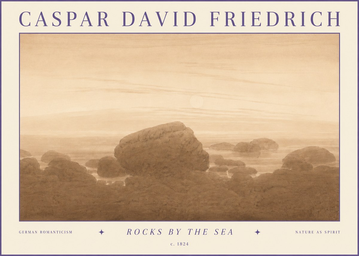 Caspar David Friedrich Rocks by the Sea No3 - Affiche
