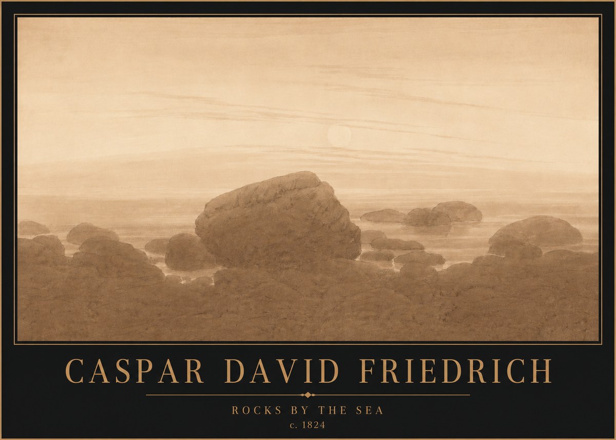 Caspar David Friedrich Rocks by the Sea No4 - Affiche