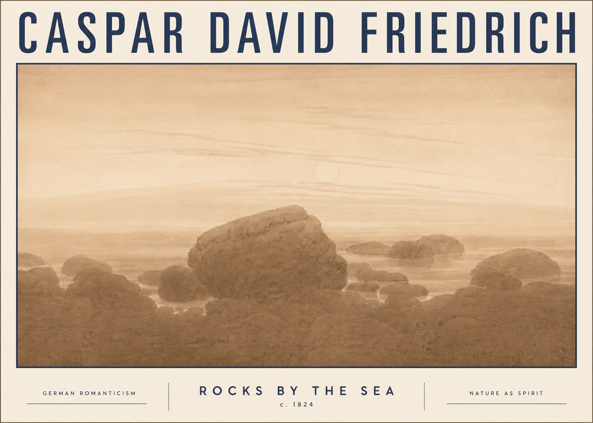 Caspar David Friedrich Rocks by the Sea No5 - Affiche