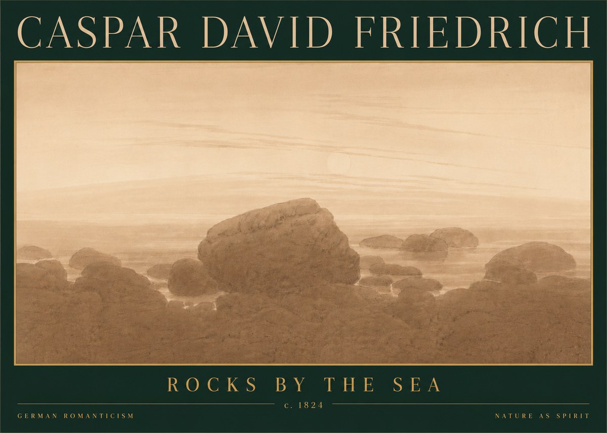 Caspar David Friedrich Rocks by the Sea No6 - Affiche