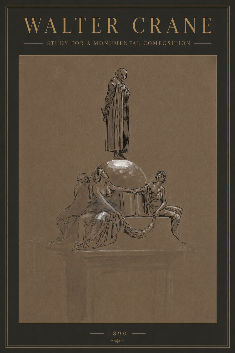 Walter Crane Study for a Monumental Composition No2 - Affiche