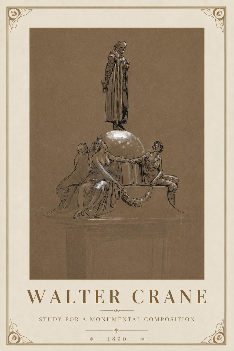 Walter Crane Study for a Monumental Composition No5 - Affiche