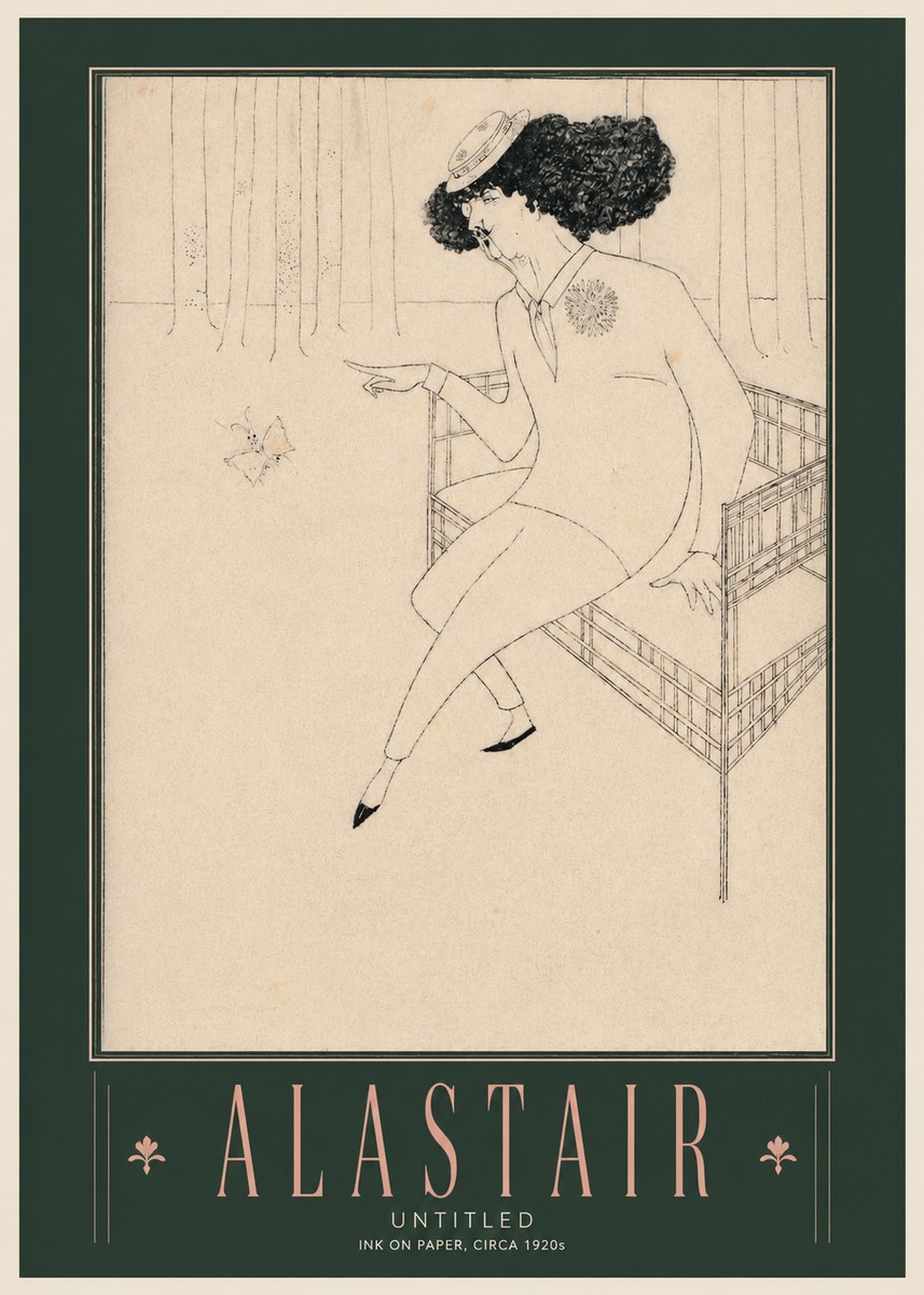 Alastair Lady with Butterfly No3 - Affiche