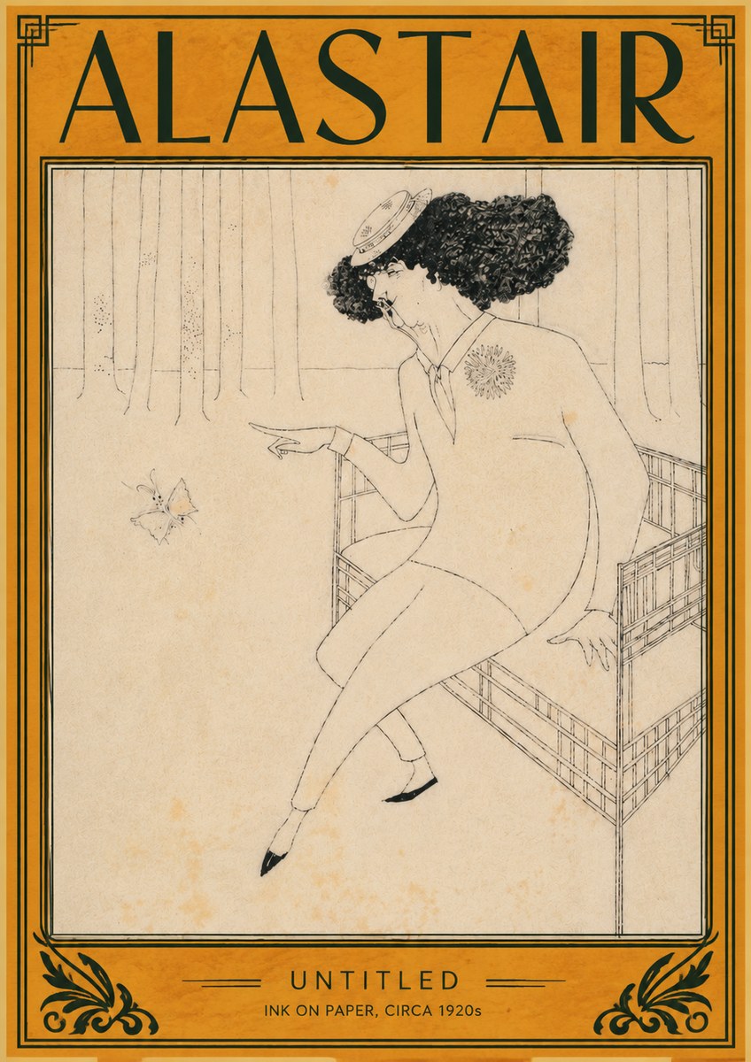 Alastair Lady with Butterfly No4 - Affiche