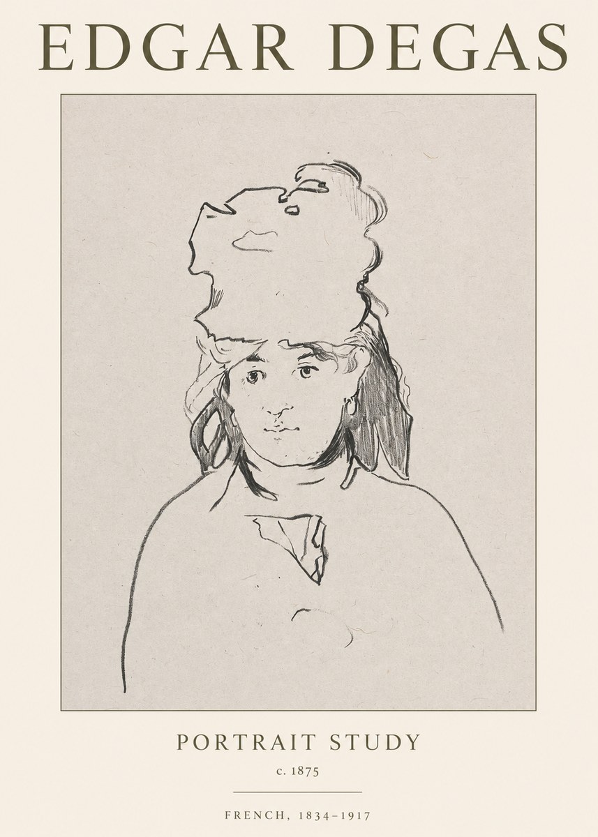 Edgar Degas Portrait Study No1 - Affiche