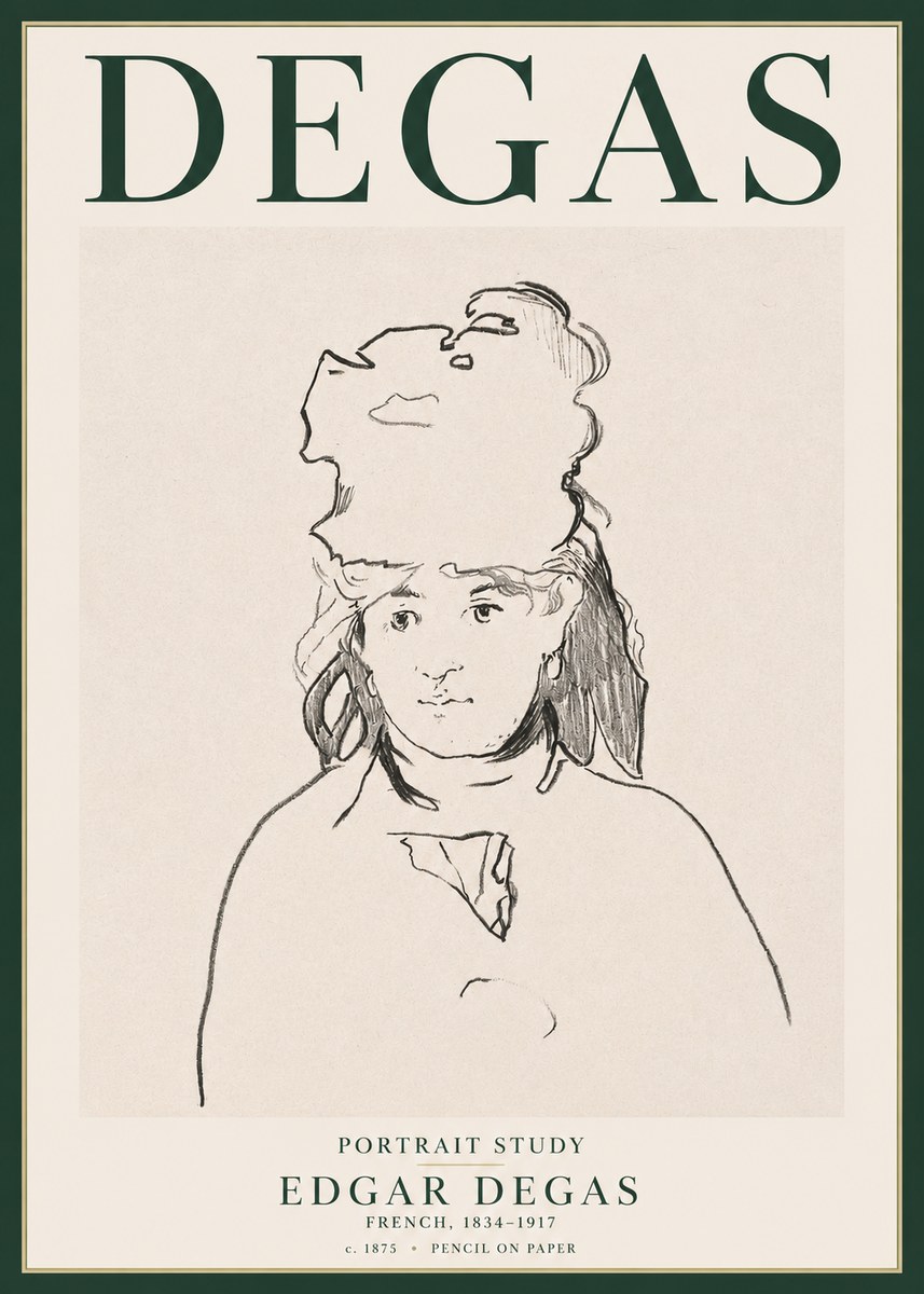 Edgar Degas Portrait Study No3 - Affiche