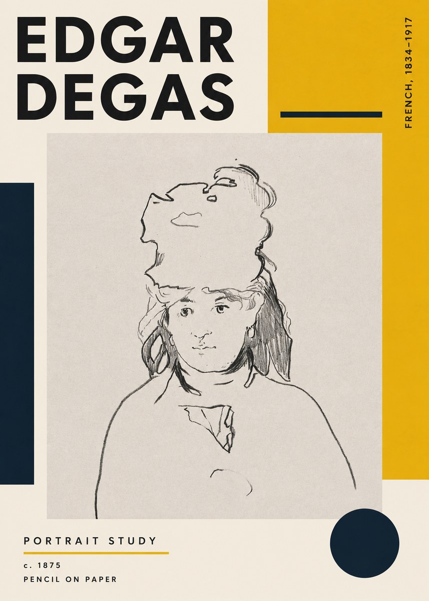 Edgar Degas Portrait Study No4 - Affiche