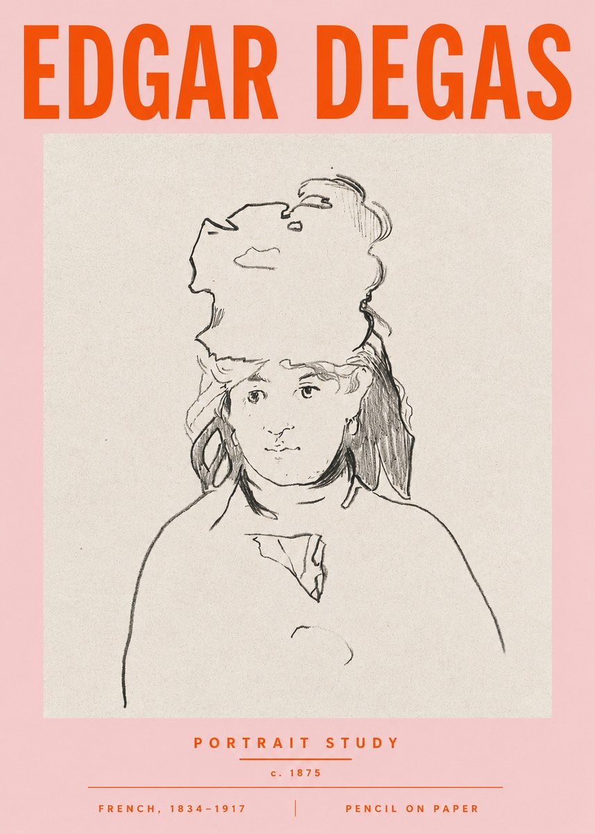 Edgar Degas Portrait Study No5 - Affiche