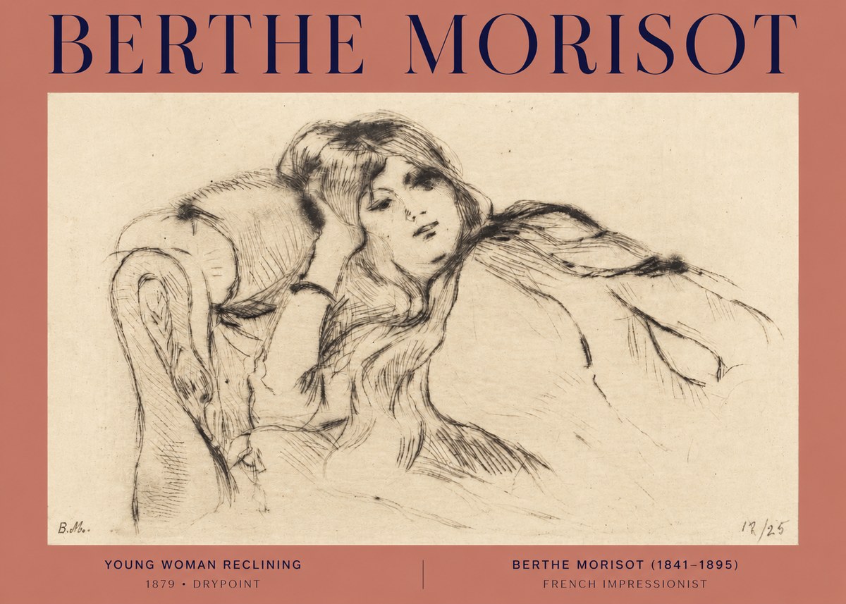 Berthe Morisot Young Woman Reclining II No2 - Affiche