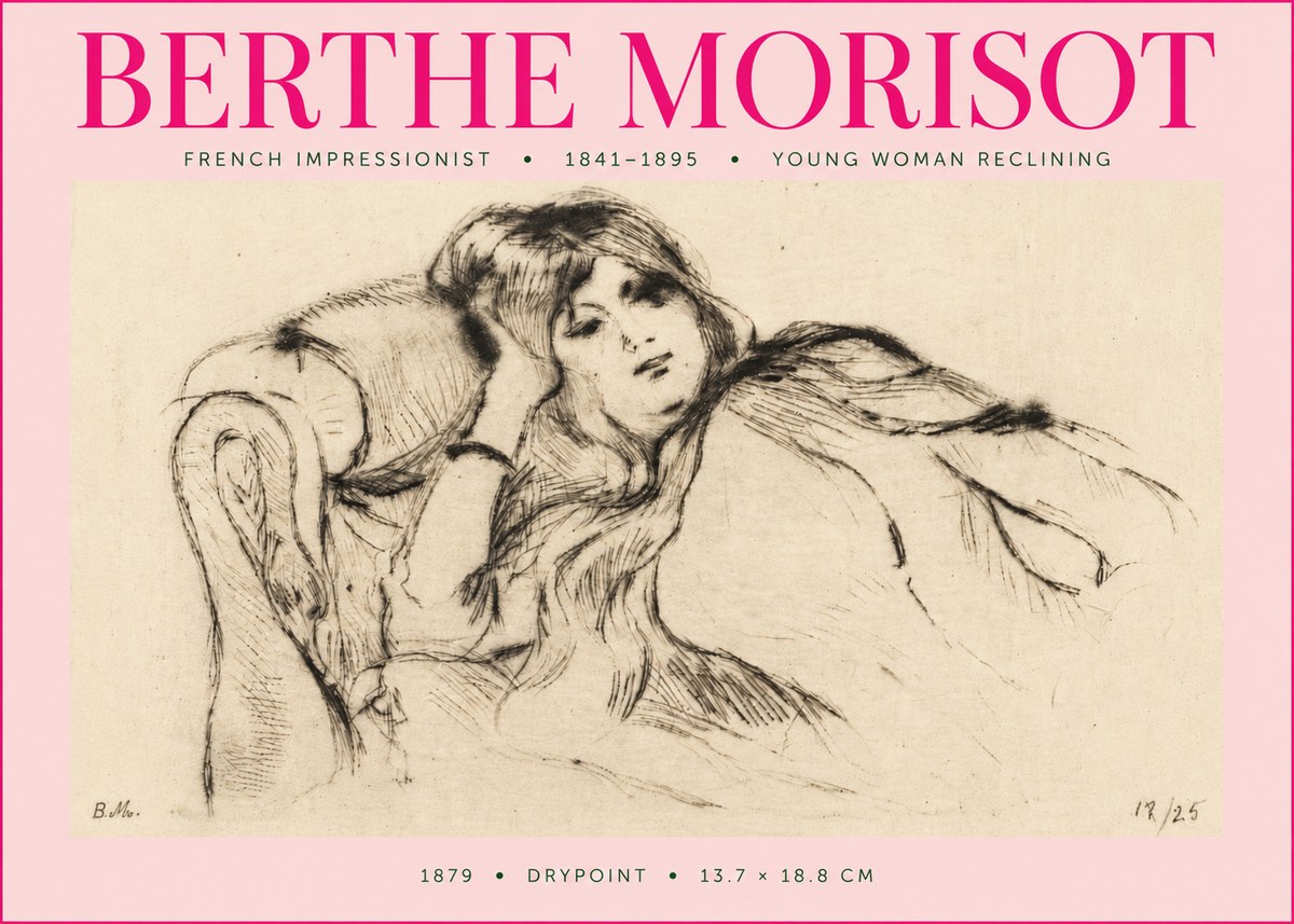 Berthe Morisot Young Woman Reclining II No5 - Affiche