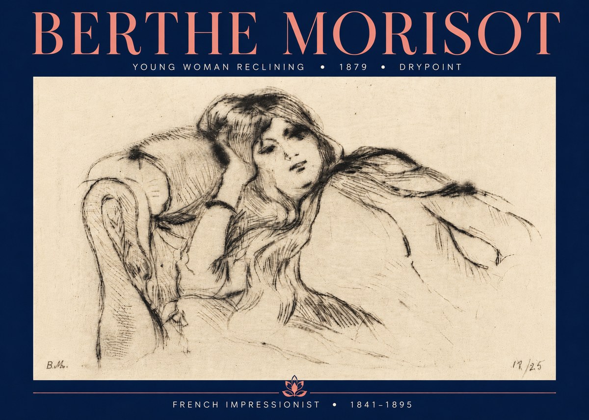 Berthe Morisot Young Woman Reclining II No6 - Affiche