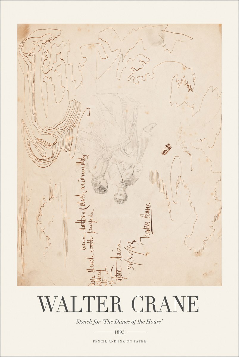 Walter Crane Sketch for 'the Dance of the Hours' No1 - Affiche