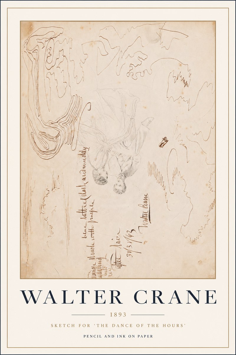 Walter Crane Sketch for 'the Dance of the Hours' No3 - Affiche
