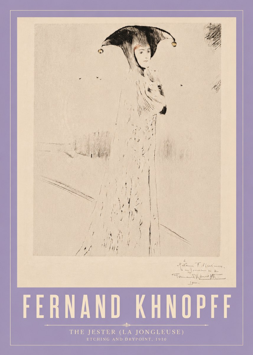 Fernand Khnopff The Jester (La Jongleuse) No4 - Affiche