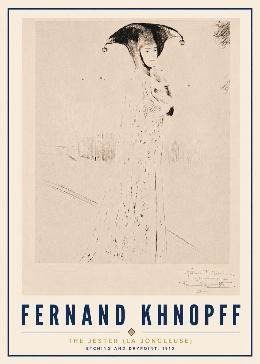 Fernand Khnopff The Jester (La Jongleuse) No5 - Affiche
