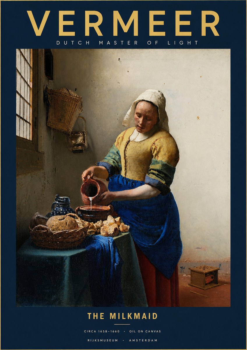 Vermeer The Milkmaid No2 - Affiche