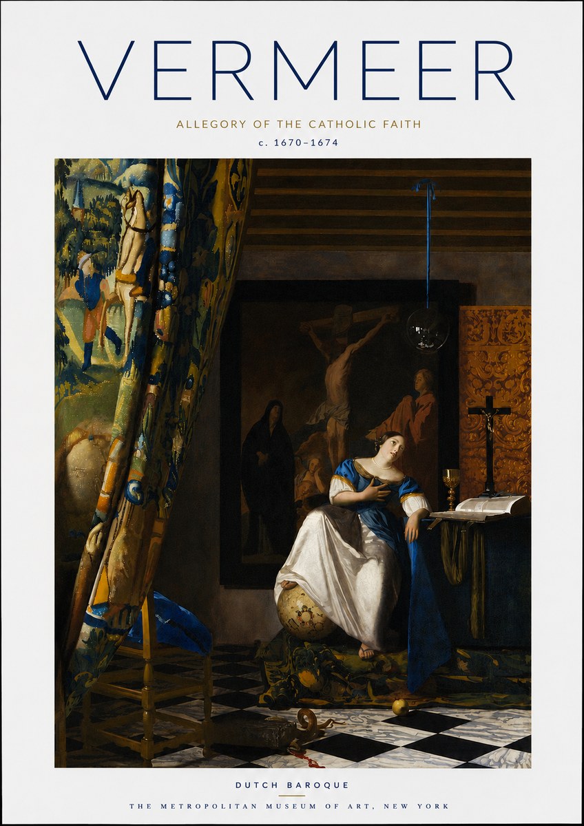 Vermeer Allegory of the Catholic Faith No3 - Affiche