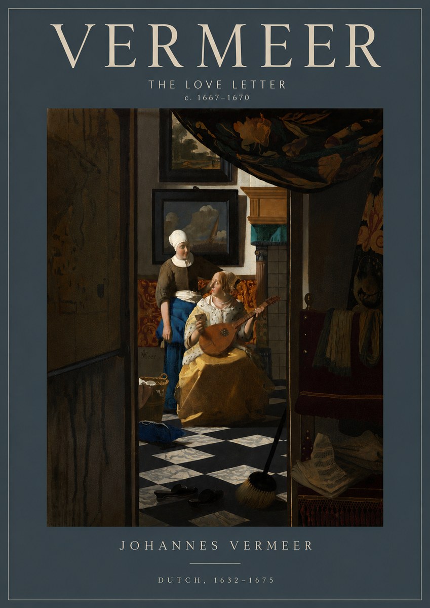 Vermeer The Love Letter No6 - Affiche