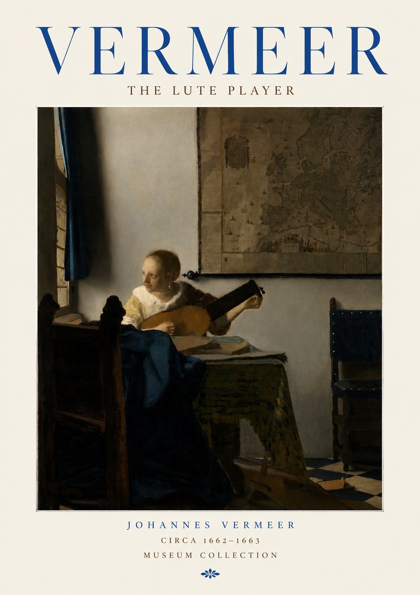 Vermeer The Lute Player No3 - Affiche
