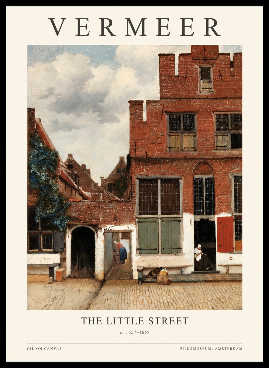 Vermeer The Little Street No1 - Affiche