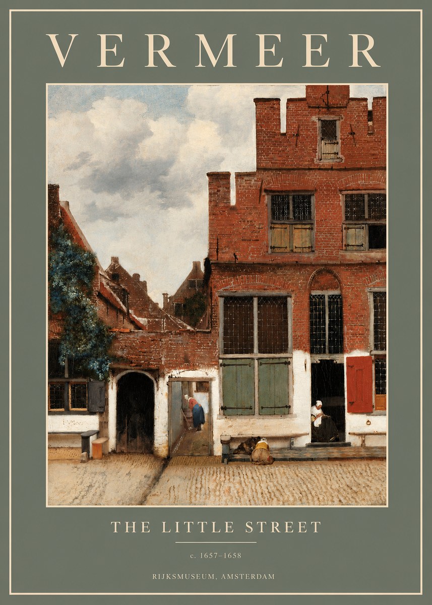 Vermeer The Little Street No2 - Affiche