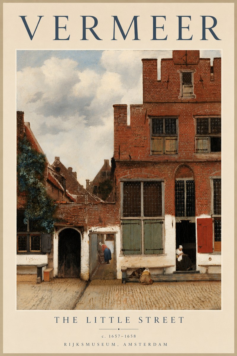 Vermeer The Little Street No5 - Affiche