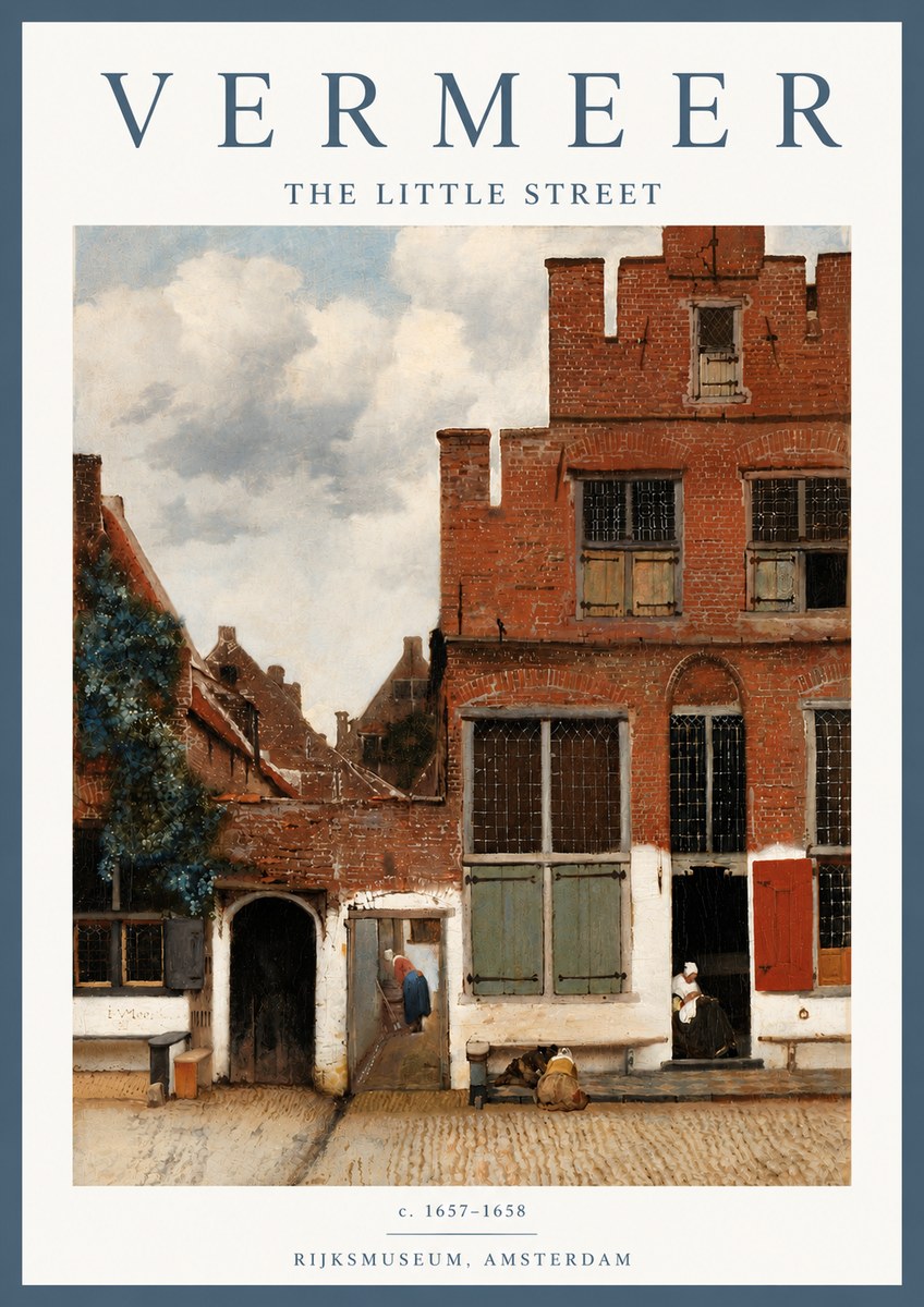 Vermeer The Little Street No6 - Affiche