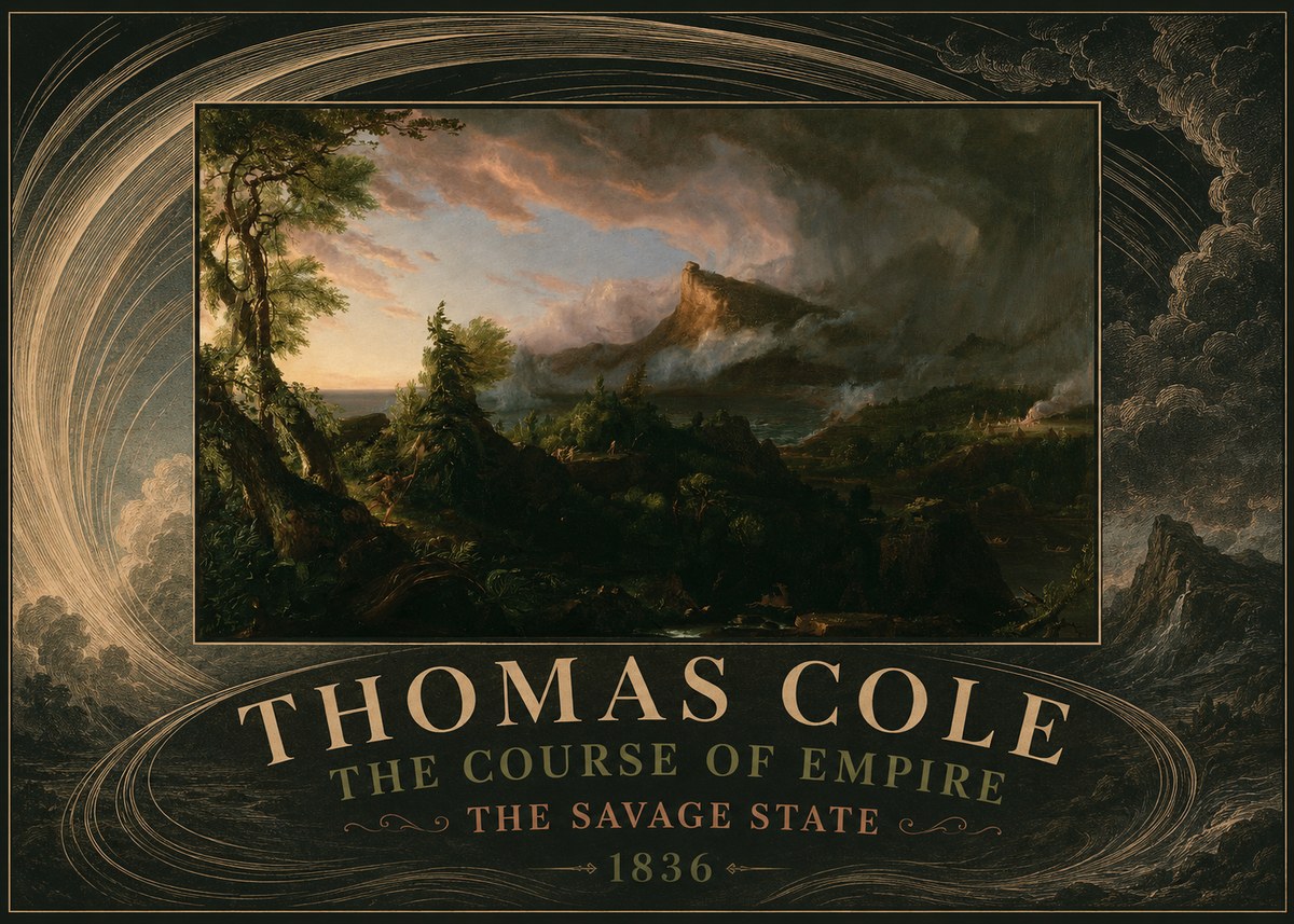 Thomas Cole The Course of Empire: the Savage State I No4 - Affiche