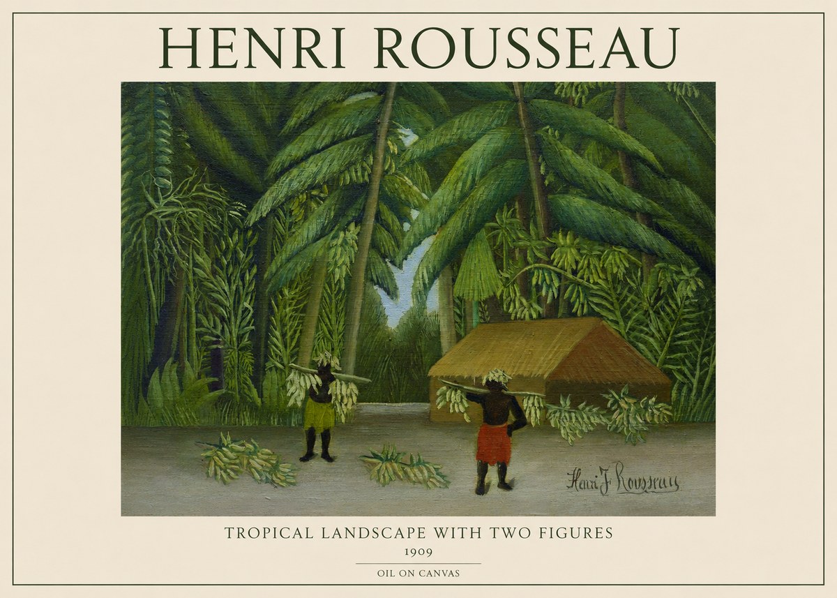 Rousseau Tropical Landscape with Two Figures No1 - Affiche