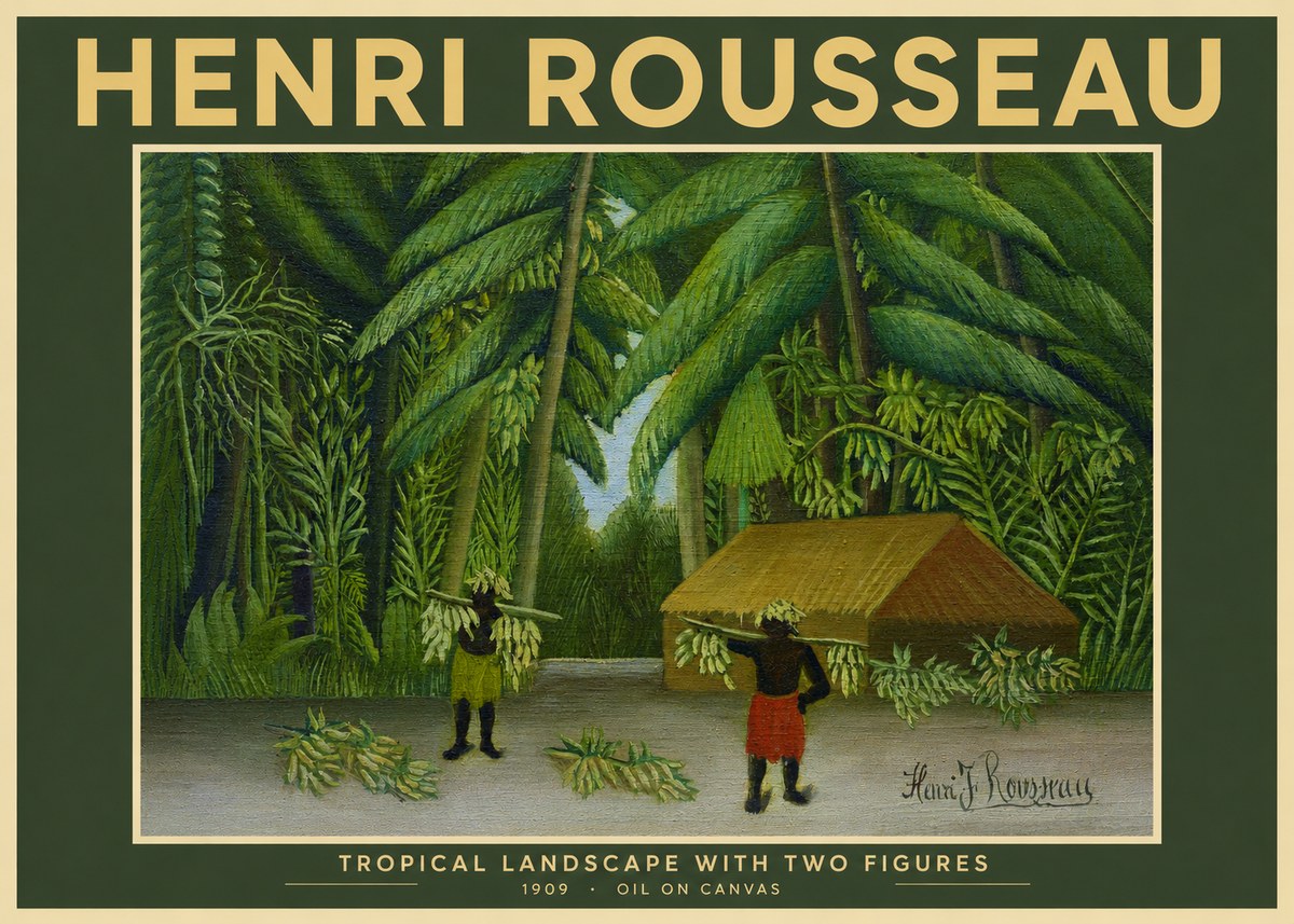 Rousseau Tropical Landscape with Two Figures No2 - Affiche