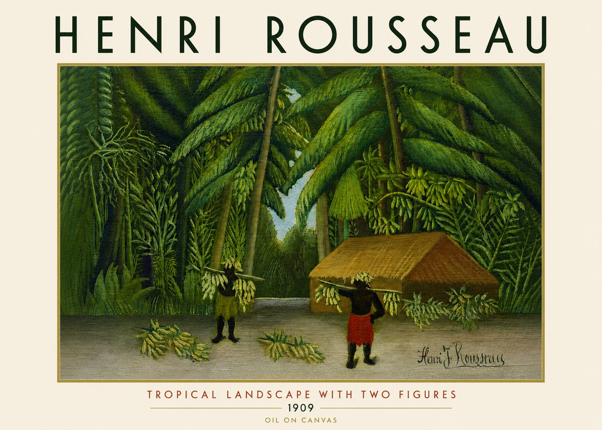 Rousseau Tropical Landscape with Two Figures No4 - Affiche