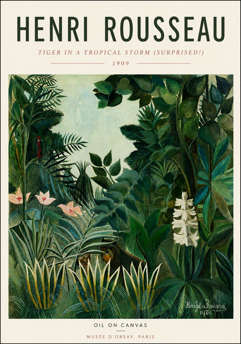 Rousseau Tiger in a Tropical Storm (Surprised!) No4 - Affiche