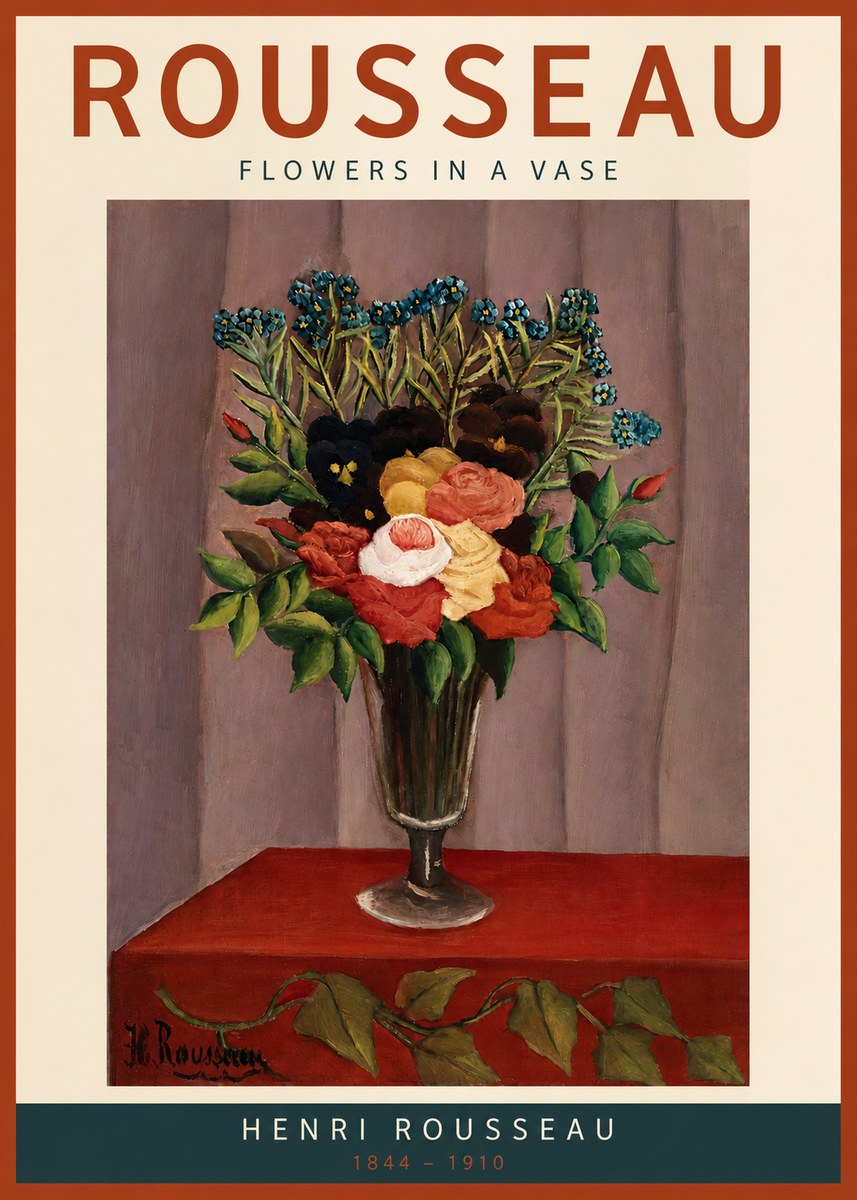 Rousseau Flowers in a Vase No3 - Affiche