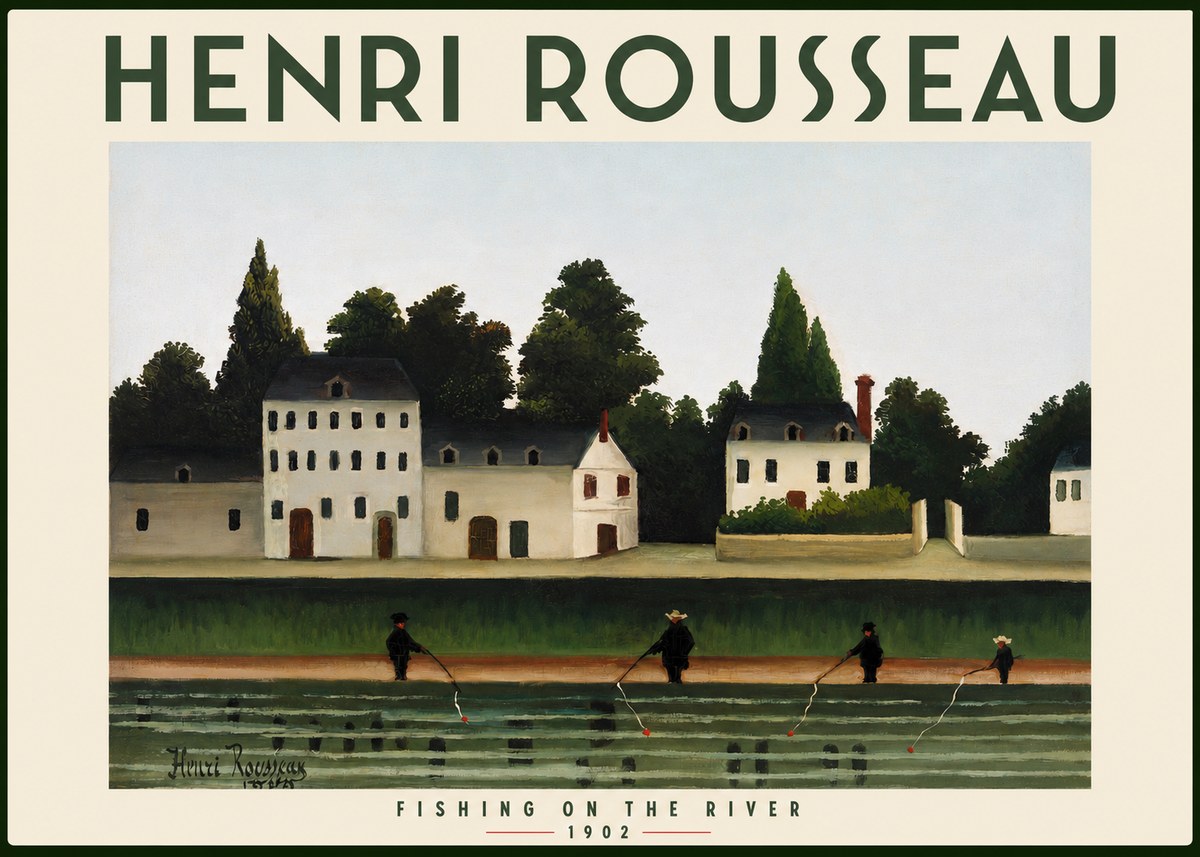 Rousseau Fishing on the River No2 - Affiche