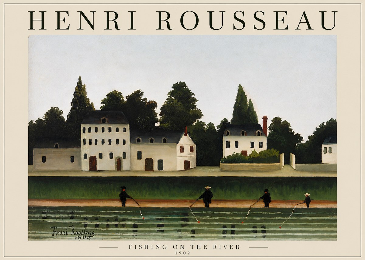 Rousseau Fishing on the River No3 - Affiche