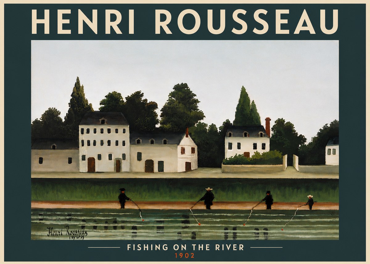 Rousseau Fishing on the River No5 - Affiche