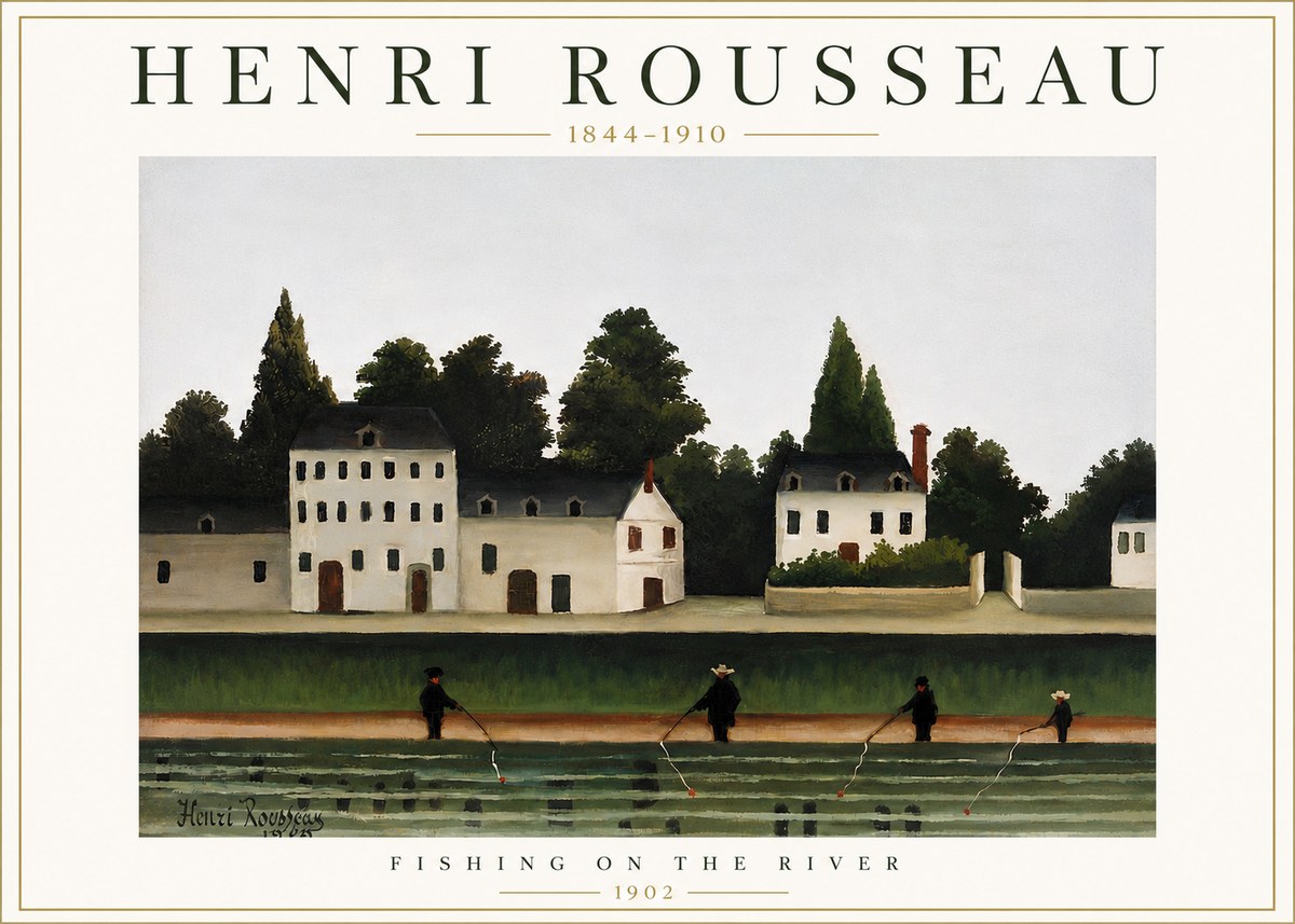 Rousseau Fishing on the River No6 - Affiche
