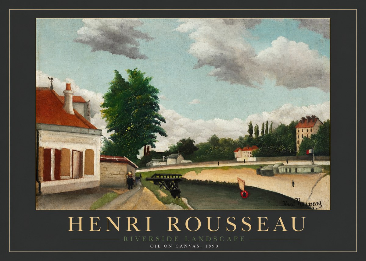 Rousseau Riverside Landscape No2 - Affiche
